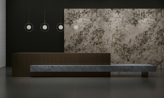 MOREROOM STONE Sintered Stone in a Modern Villa Design Application